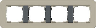 Gira afdekraam 4 voudig E3 grijs beige-antraciet