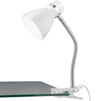 LED Klemlamp E27 - Mat Wit Metaal - Max 10W