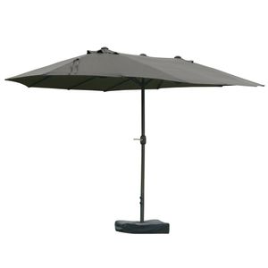Outsunny tuinscherm zonnescherm marktparasol dubbele parasol patio parasol met parasolstandaard handslinger donkergrijs ovaal 460 x 270 x 240 cm |