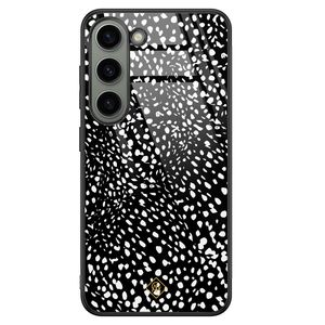 Samsung Galaxy S23 glazen hardcase - Stippen zwart