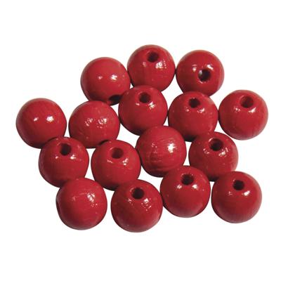 Hobby kralen van hout Dia 10mm - 52x stuks - Rood - DIY sieraden maken - Kralen rijgen