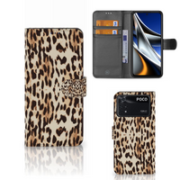 Xiaomi Poco X4 Pro 5G Telefoonhoesje met Pasjes Leopard - thumbnail