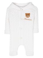 Moschino Kids barboteuse en maille à patch Teddy Bear - Blanc