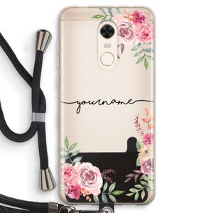 Rozen: Xiaomi Redmi 5 Transparant Hoesje met koord