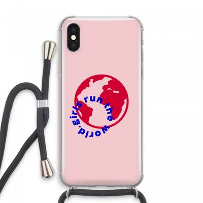Run The World: iPhone XS Max Transparant Hoesje met koord
