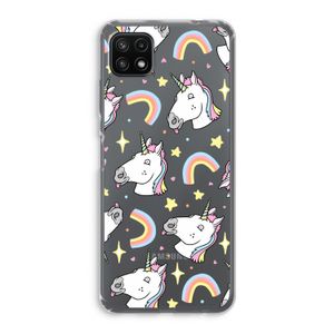 Rainbow Unicorn: Samsung Galaxy A22 5G Transparant Hoesje