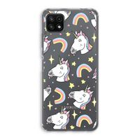 Rainbow Unicorn: Samsung Galaxy A22 5G Transparant Hoesje