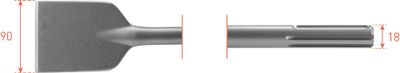 Rotec SDS-MAX Asfaltbeitel 90x400mm - 2151070