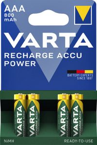 Batterij oplaadbaar Varta 4xAAA 800mAh ready2use