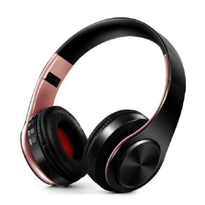 HIFI stereo draadloze Bluetooth hoofdtelefoon voor Xiaomi iPhone Sumsamg Tablet met mic ondersteuning SD-kaart & FM (Rose Gold Black)