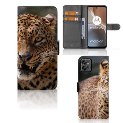 Motorola Moto G32 | Telefoonhoesje | Met pasjeshouder | Luipaard
