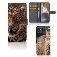 Motorola Moto G32 | Telefoonhoesje | Met pasjeshouder | Luipaard
