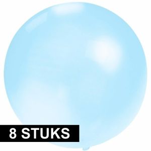 8x Grote ballonnen 60 cm baby blauw