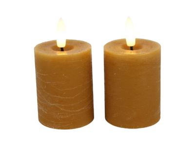Ledkaars Lyon ro 5x5x9 cm amber s2 - Countryfield