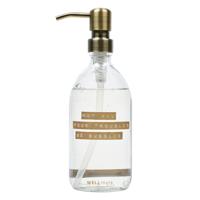 Wellmark Handzeep helder glas messing pomp 500ml tekst MAY ALL YOUR TROUBLES BE BUBBLES Brons label 8720618459282