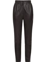 Dolce & Gabbana pantalon en cuir à pinces - Noir