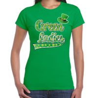 T-shirt st. Patricksday - green ladies - klavertjes - dames