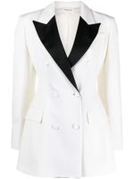 P.A.R.O.S.H. blazer croisé à revers contrastant - Blanc