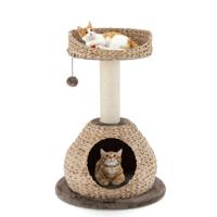 Kattenboom Huisje met Natuurlijke Sisal Krabpaal Opknoping Bal Kat Activiteit Centrum Katten Toren Katten Toren Meubel