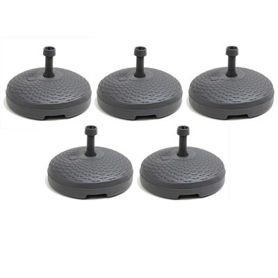 Parasolvoet Rotan - 5x - rond - antraciet grijs - 45 cm - kunststof