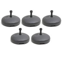 Parasolvoet Rotan - 5x - rond - antraciet grijs - 45 cm - kunststof