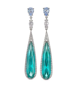 Anabela Chan boucles d'oreilles en or blanc 18ct ornées de pierres variées - Bleu