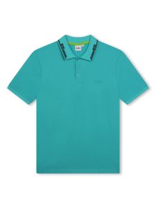 BOSS Kidswear polo à logo embossé - Bleu