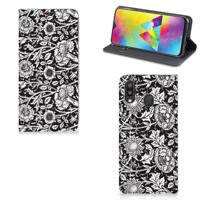 Samsung Galaxy M20 Smart Cover Black Flowers