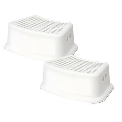 Keukenkrukje / opstapje toilet - 2x - Handy Step - wit - kunststof - 25 x 37 x 13 cm