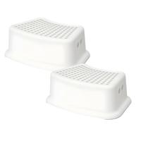 Keukenkrukje / opstapje toilet - 2x - Handy Step - wit - kunststof - 25 x 37 x 13 cm