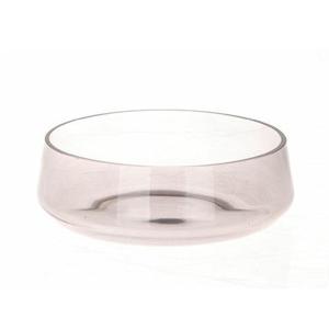 Bloemenvaas laag model - transparant smoke glas - D24 x H8 cm - vaas/lage schaal