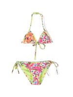 MSGM Kids bikini fleuri à dos-nu - Vert