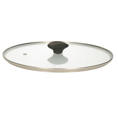 Universele pannendeksel voor pannen van 29,5 cm - glas - stoomgaatje - D29,5x H6 cm