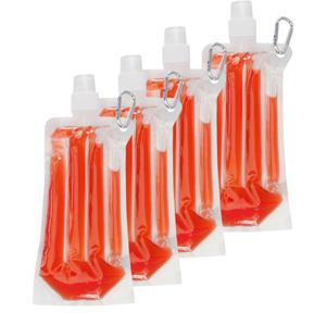 Drinkfles/bidon - 4x - rood - navulbaar - met koelvloeistof - 400 ml - festival/outdoor