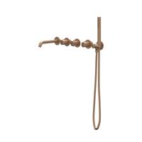 IVY afbouwdeel inbouwthermostaat symmetry 5-gats met uitloop Geborsteld Koper