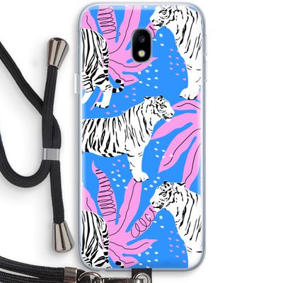 Tijger: Samsung Galaxy J3 (2017) Transparant Hoesje met koord