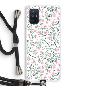 Sierlijke bloemen: Samsung Galaxy A71 Transparant Hoesje met koord
