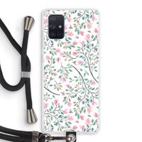 Sierlijke bloemen: Samsung Galaxy A71 Transparant Hoesje met koord