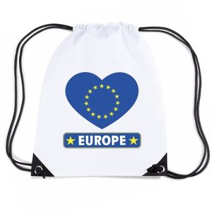 Europa hart vlag nylon rugzak wit