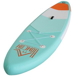 HOMCOM Opblaasbare surfplank surfplank stand-up board met peddel antislip PVC groen | Aosom Netherlands