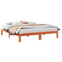 Bedframe zonder matras massief grenenhout wasbruin 180x200 cm