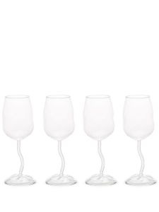 Seletti lot de quatre verres à vin - Blanc