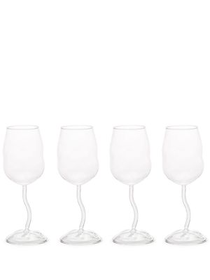 Seletti lot de quatre verres à vin - Blanc