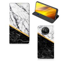 Xiaomi Poco X3 Pro | Poco X3 | Standcase | Marmer Wit Zwart - Origineel Cadeau Man