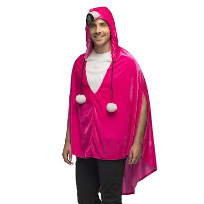 Poncho Flamingo Fluweel Volwassenen Deluxe
