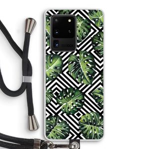 Geometrische jungle: Samsung Galaxy S20 Ultra Transparant Hoesje met koord