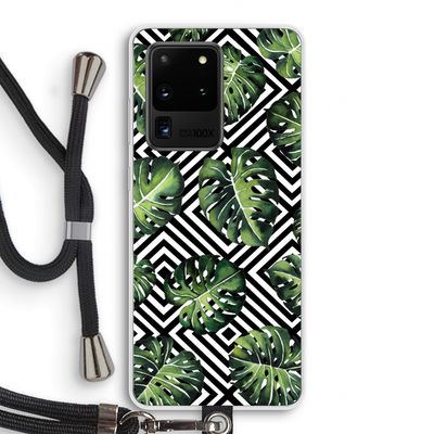 Geometrische jungle: Samsung Galaxy S20 Ultra Transparant Hoesje met koord