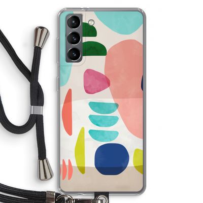 Bold Rounded Shapes: Samsung Galaxy S21 Transparant Hoesje met koord