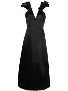 Jil Sander robe mi-longue à détails de nœuds - Noir