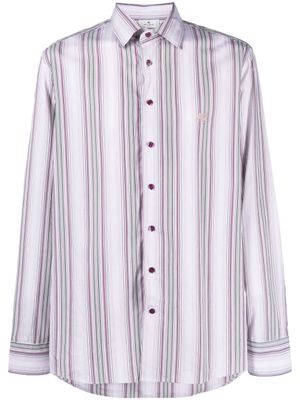 ETRO chemise rayée à logo brodé - Rose